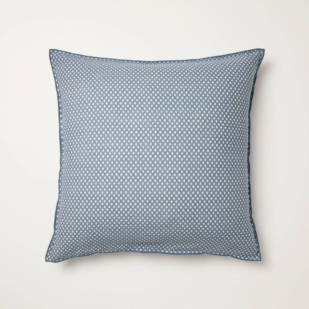 26"x26" Block Pattern Euro Square Throw Pillow Blue